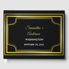 Livro De Visitas Casamento Dourado Elegante