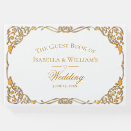 Livro De Visitas Casamento Dourado Elegante
