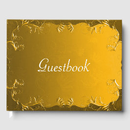 Livro De Visitas Casamento Dourado elegante