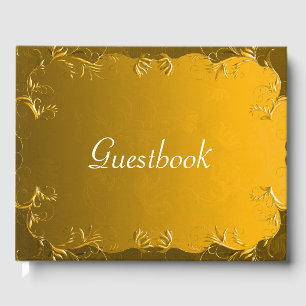 Livro De Visitas Casamento Dourado elegante