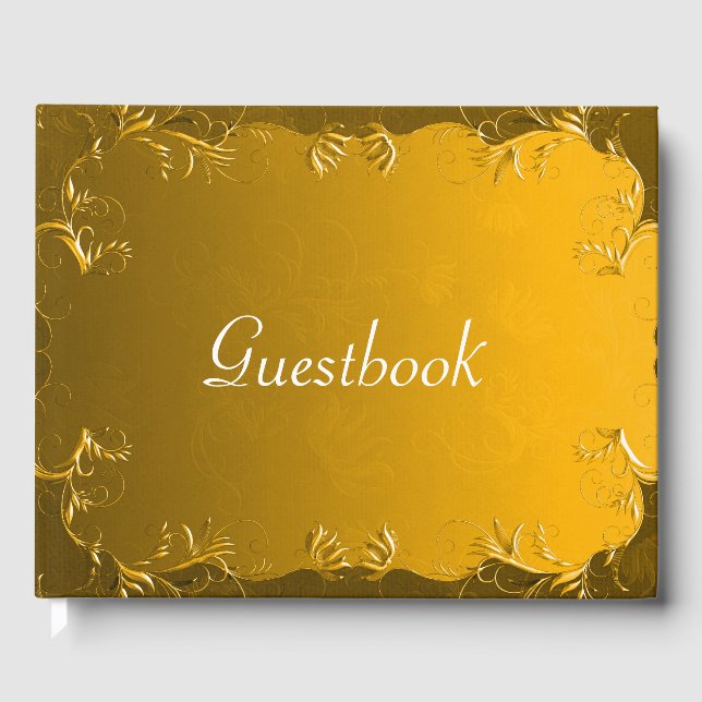 Livro De Visitas Casamento Dourado elegante (Frente)