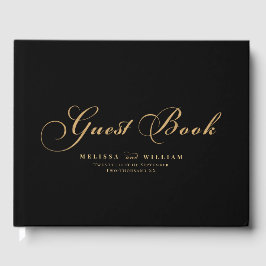 Livro De Visitas Casamento Dourado Elegante