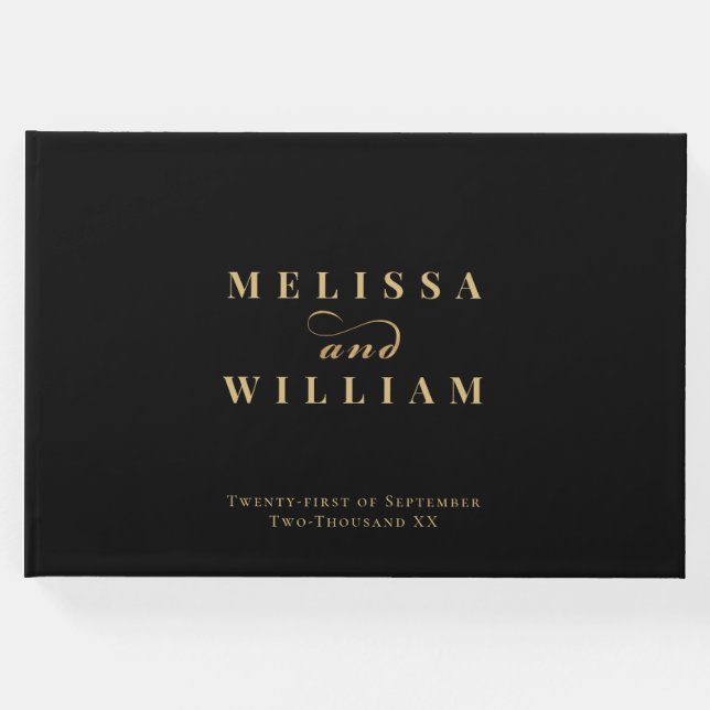 Livro De Visitas Casamento Dourado Elegante (Frente)
