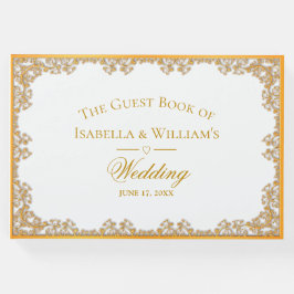 Livro De Visitas Casamento Dourado Elegante