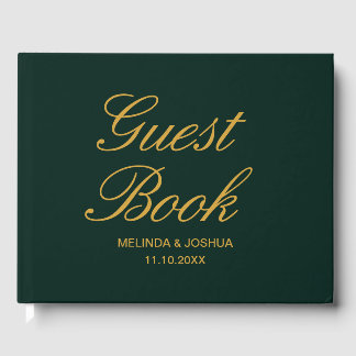 Livro De Visitas Casamento Dourado Emerald Green