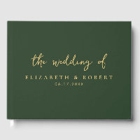 Casamento Dourado Verde com Script Elegante Simple