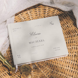 Livro De Visitas Casamento Editorial Minimalista Marfim
