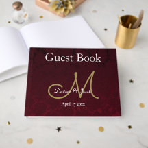 Casamento Elegante Burgundy Dourado Branco Monogra