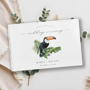 Livro De Visitas Casamento Elegante da Floresta Tropical Tropical d