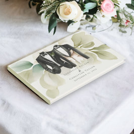 Livro De Visitas Casamento Elegante de Gay Dois Nascentes em Traços