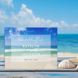 Livro De Visitas Casamento Elegante De Praia De Ondas Tropicais
