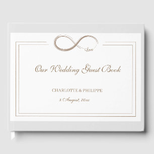 Livro De Visitas Casamento elegante Dourado cinzento branco do