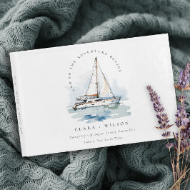 Livro De Visitas Casamento Elegante Dusky Sailboat Yacht Seascape