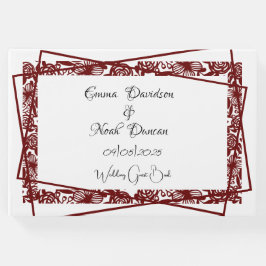 Livro De Visitas Casamento Elegante Maroon-Burgundy De Trabalho Abe