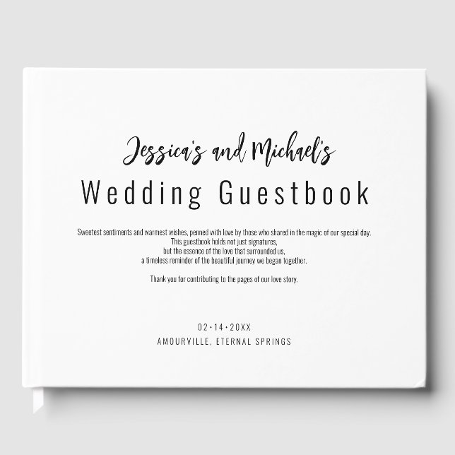 Livro De Visitas Casamento Elegante Minimalista 💍 (Frente)