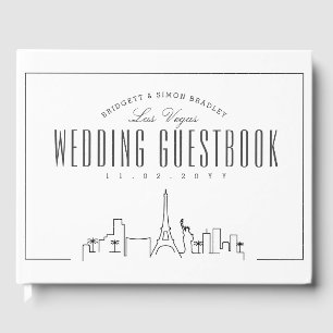 Livro De Visitas Casamento Em Las Vegas Skyline Moderno Deco