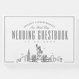 Livro De Visitas Casamento Em Nova Iorque | Skyline Moderno Deco