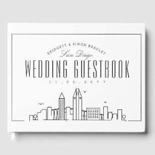 Livro De Visitas Casamento Em San Diego Skyline Moderno Deco