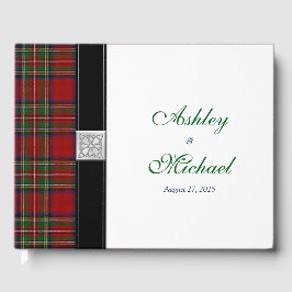 Livro De Visitas Casamento escocês-real Stuart Tartan