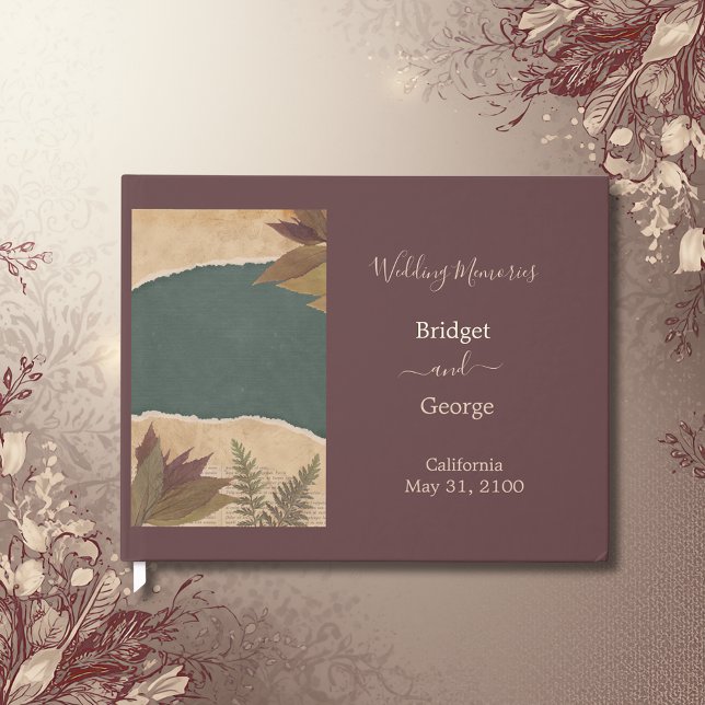 Livro De Visitas casamento etervintage boho chic greenery (Criador carregado)