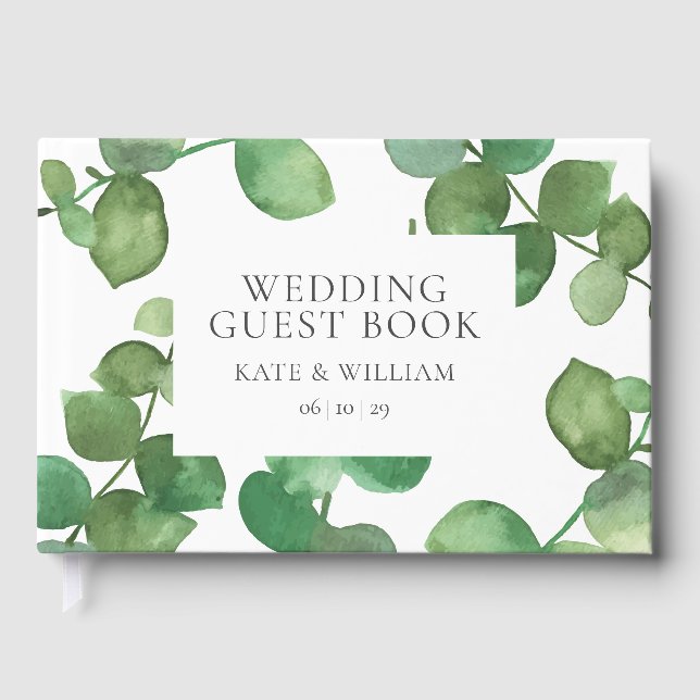 Livro De Visitas Casamento Eucalyptus Boho Greenery (Frente)