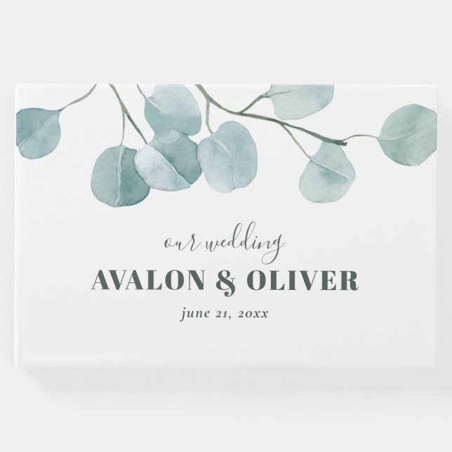 Livro De Visitas Casamento Eucalyptus Dólar (Frente)