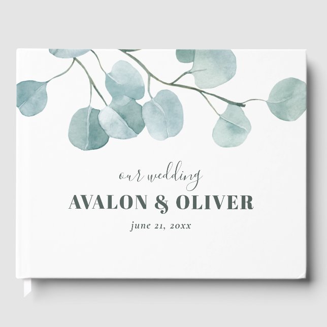 Livro De Visitas Casamento Eucalyptus Dólar (Frente)