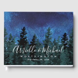 Livro De Visitas Casamento Evergreen Russo Da Pine Trees