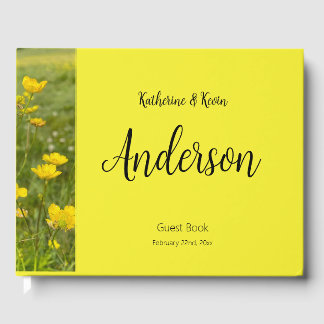 Livro De Visitas Casamento Floral Amarelo Cheerful