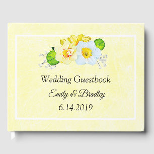 Livro De Visitas Casamento floral amarelo do Daffodil