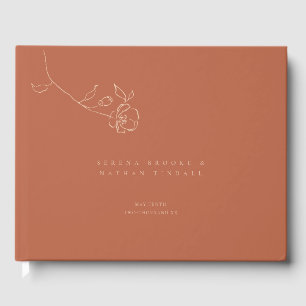 Livro De Visitas Casamento floral da oxidação do pêssego das bel