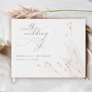 Livro De Visitas Casamento Floral de Blush de Leitura de Script Rom