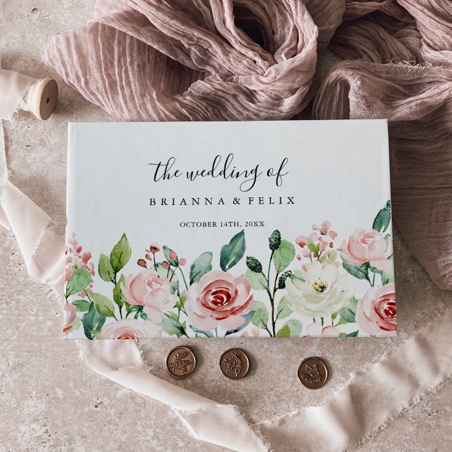 Livro De Visitas Casamento Floral de outono Elegante Dainia (Criador carregado)