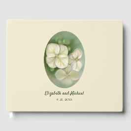 Livro De Visitas Casamento Floral do Pastel Branco Molho Hydrangea