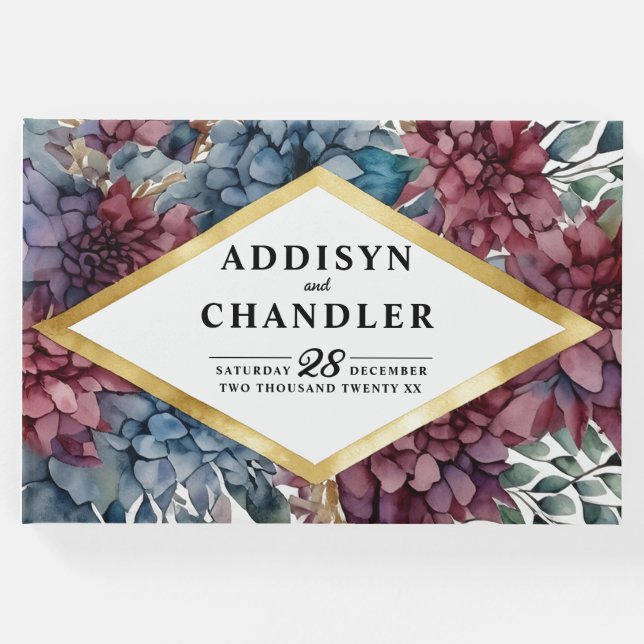 Livro De Visitas Casamento Floral Encantado De Elegance Com Tonelad (Frente)