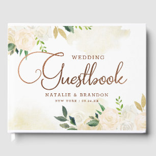 Livro De Visitas Casamento Floral Farmhouse, Russo Fresco