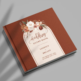 Livro De Visitas Casamento Floral Luxury Terracotta Pampas Grass Bo