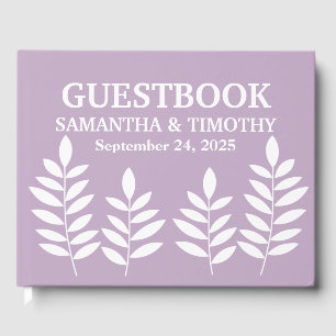 Livro De Visitas Casamento Floral Moderno da Lavanda Lilac Roxo