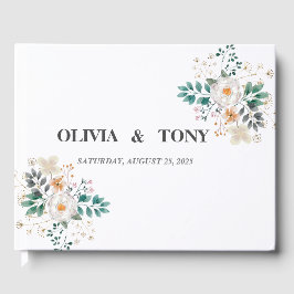 Livro De Visitas Casamento Floral Romântico Simples