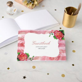 Livro De Visitas Casamento Floral Rosa da Vitória