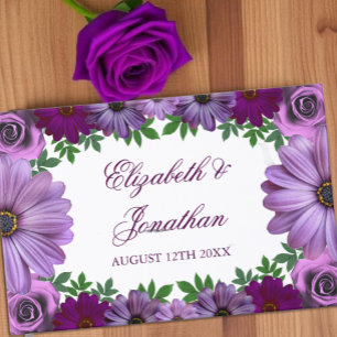 Livro De Visitas Casamento Floral Roxo Real