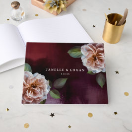 Livro De Visitas Casamento Floral Russo Escuro + Moody