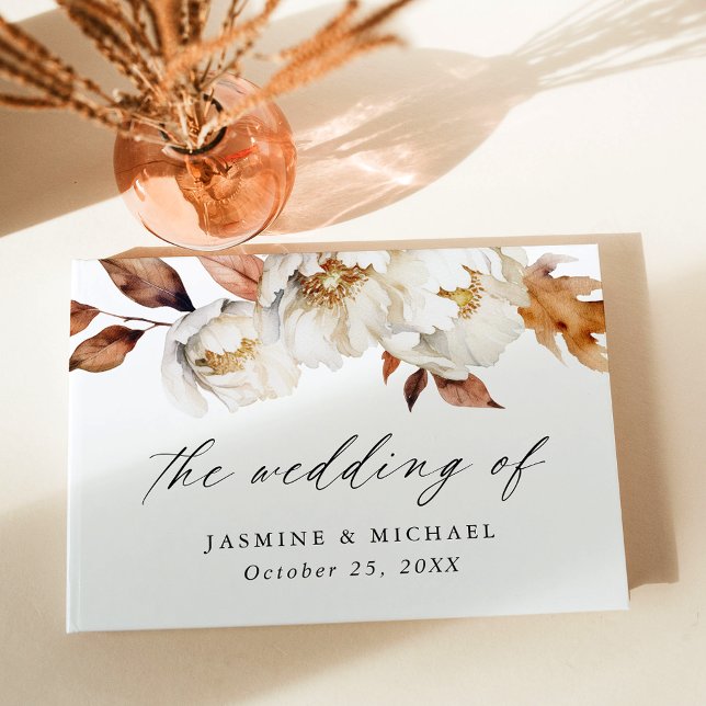 Livro De Visitas Casamento Floral Rustic Autumn (Criador carregado)