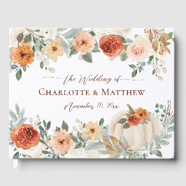 Livro De Visitas Casamento Floral Rustic Boho Fall Autumn Pumpkin