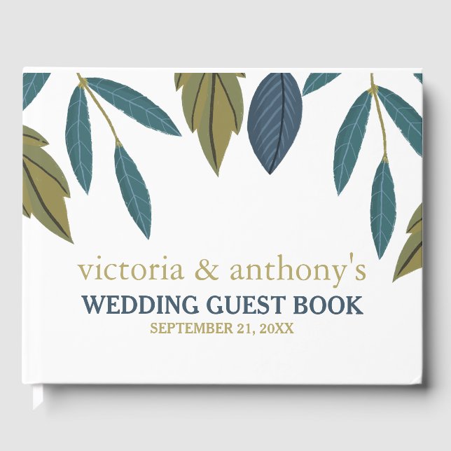 Livro De Visitas Casamento Floral Rustic Leaf (Frente)
