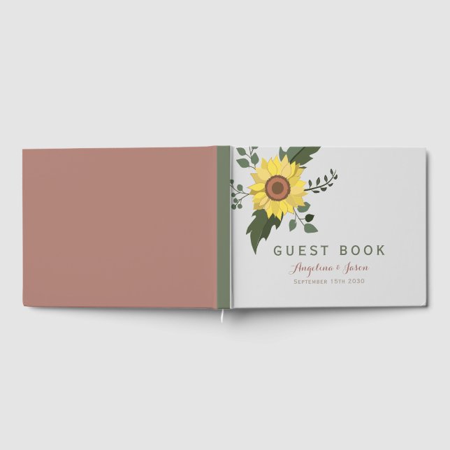 Livro De Visitas Casamento Floral Rustic Sunflower (Completo)