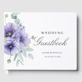 Livro De Visitas Casamento Floral Rustic Violet Summer