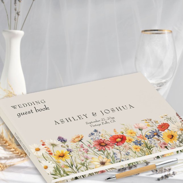 Livro De Visitas Casamento Floral Rustic Wildflower Fall and Summer (Floral Wedding Guest Book from the Rustic Wildflower Wedding Collection by Darling & May)
