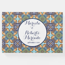 Livro De Visitas Casamento Floral Talavera mexicano legante