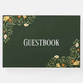 Livro De Visitas Casamento Floral Verde
